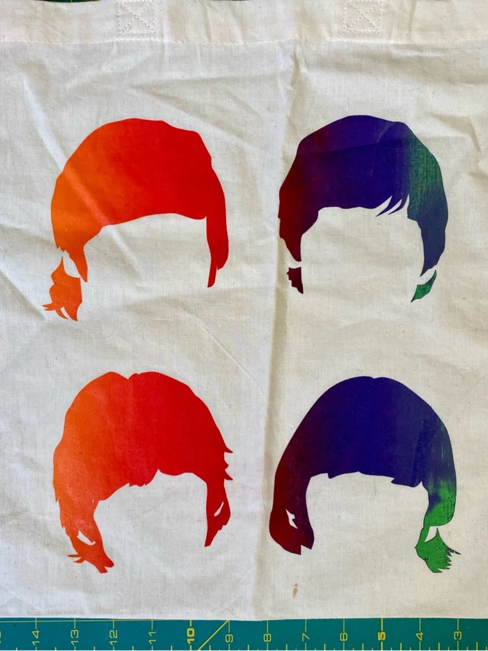 Beetles Tote Bag. Rainbow colors. Silk screened in California. - Picture 4 of 11